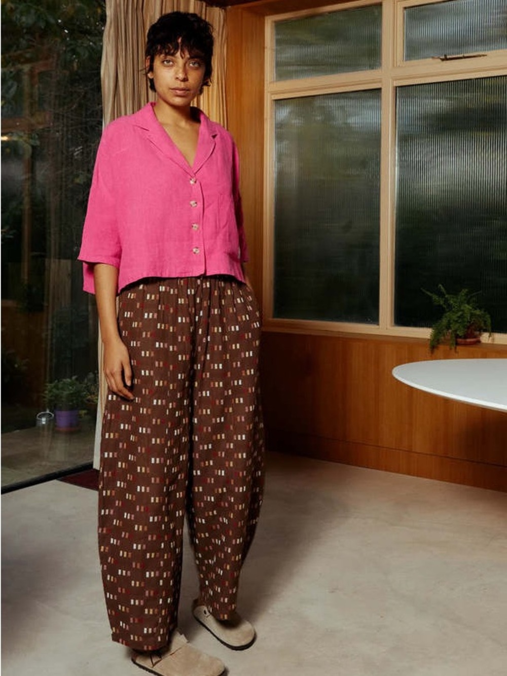 LF Markey Grant Trousers in Chocolate Jacquard size 8 US